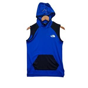 The North Face Hoodie Boys Vest Sleeveless Sports Blue Shirt Kids Youth 14/16 L